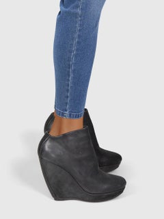 Balenciaga Black Nubuck Wedge Boots Size IT 39