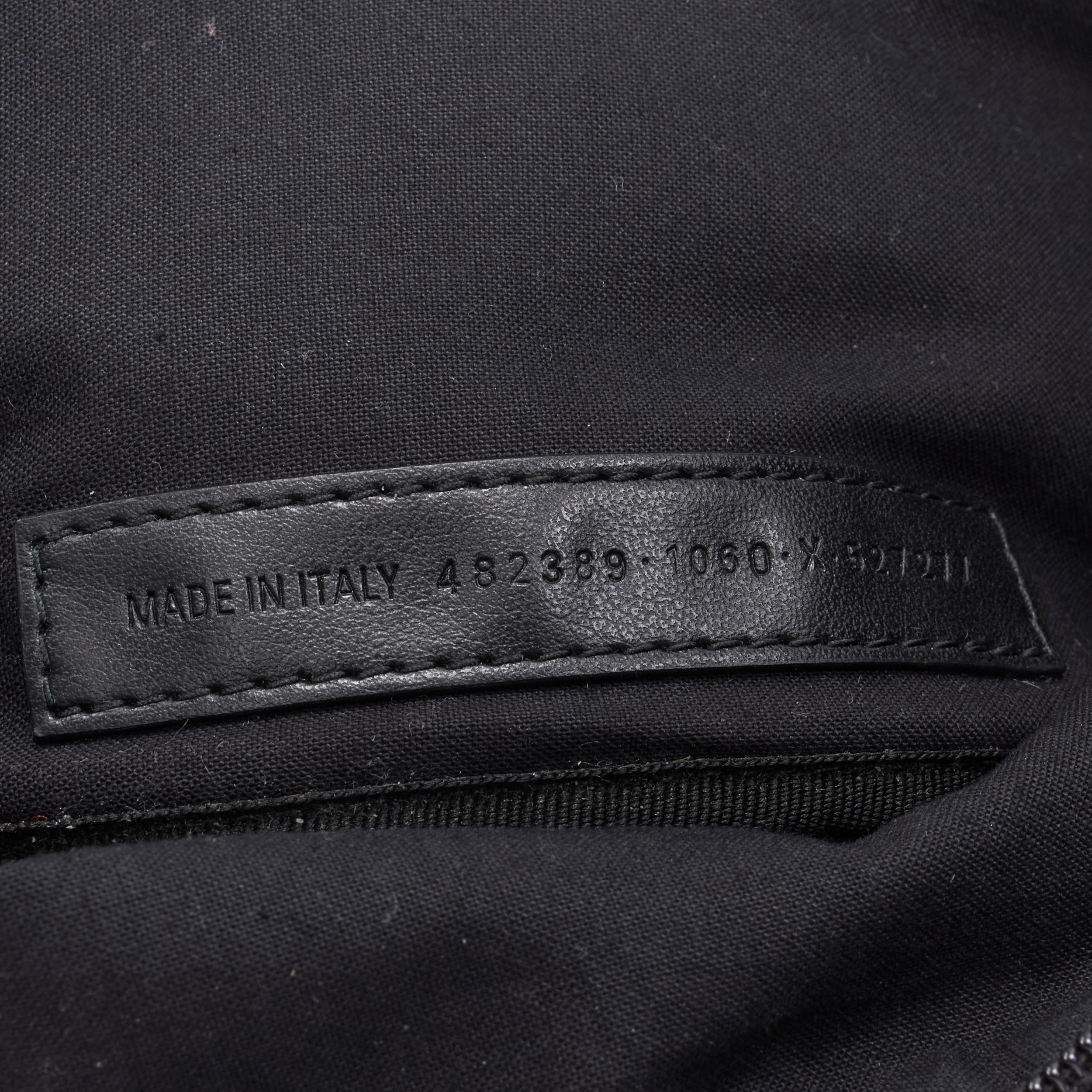 BALENCIAGA black nylon all over white logo print crossbody pouch waist bag 4