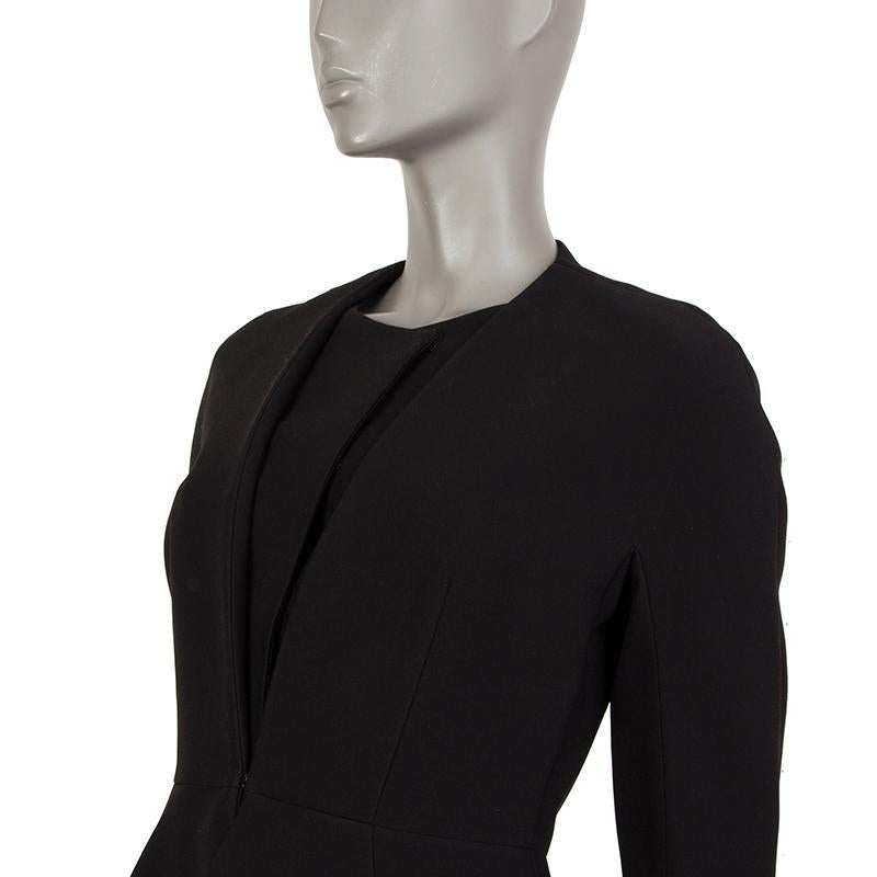 Black BALENCIAGA black nylon COLLARLESS FITTED Jacket 38 S