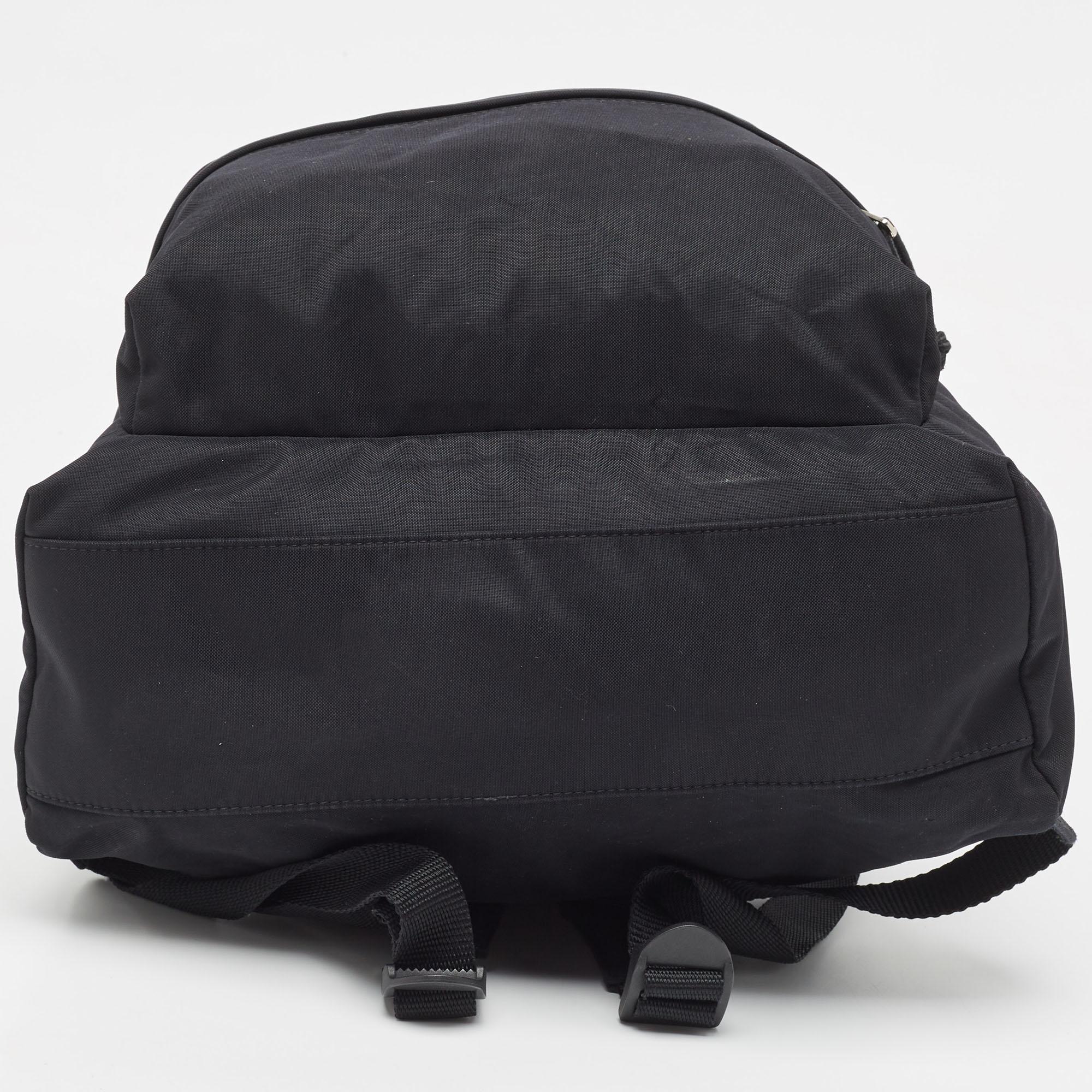 Balenciaga Black Nylon Logo Embroidered Wheel Backpack 3