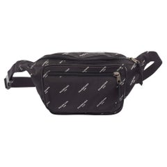 Balenciaga Black Nylon Logo Explorer Belt Bag