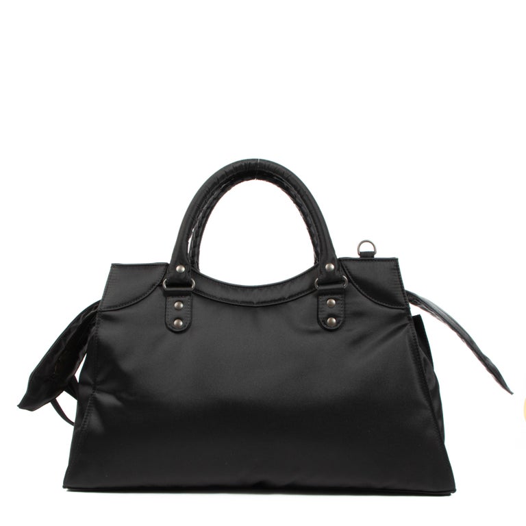 Balenciaga Black Nylon Neo Classic Medium Shoulder Bag For Sale at 1stDibs