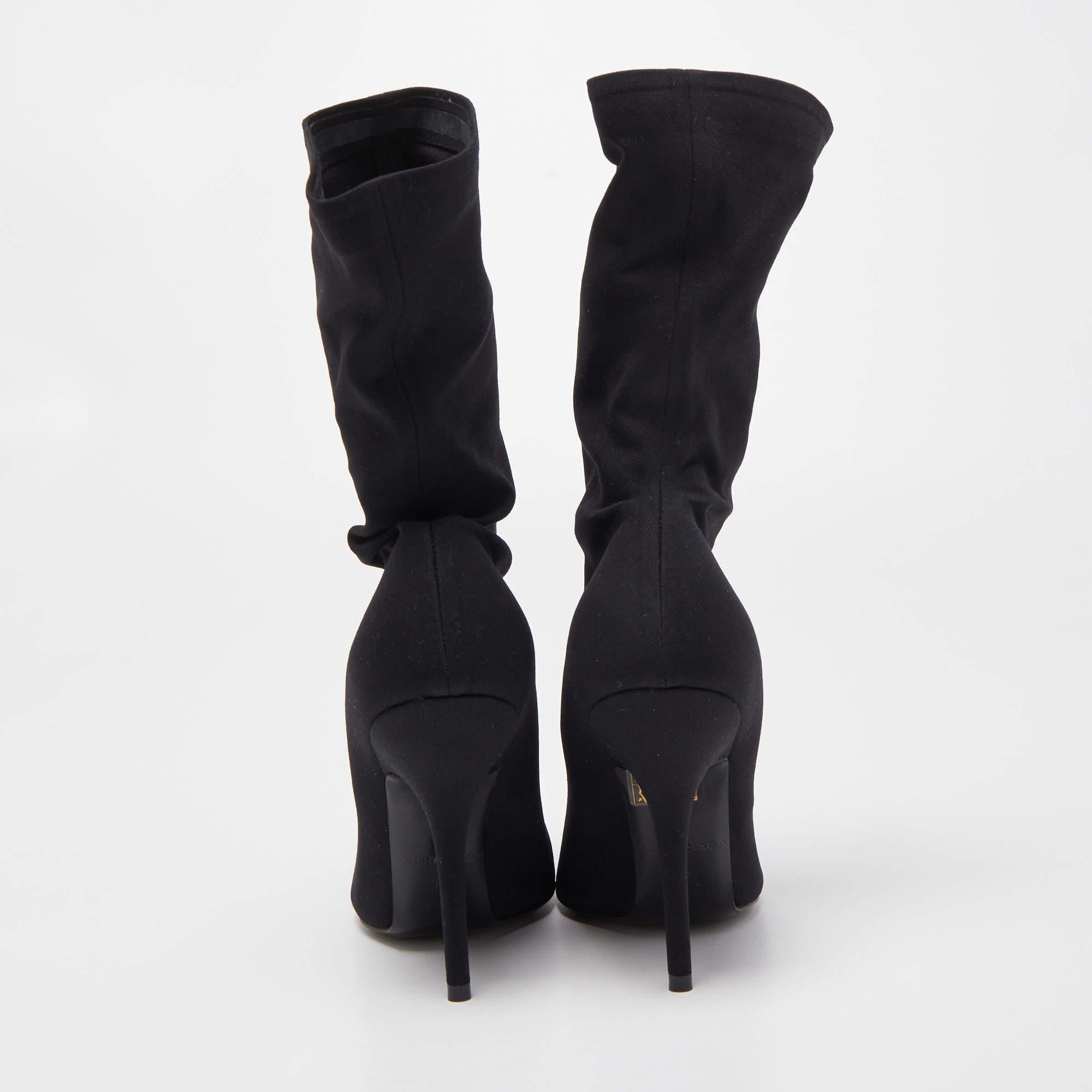 Balenciaga Black Nylon Socks Boot Size 36 2