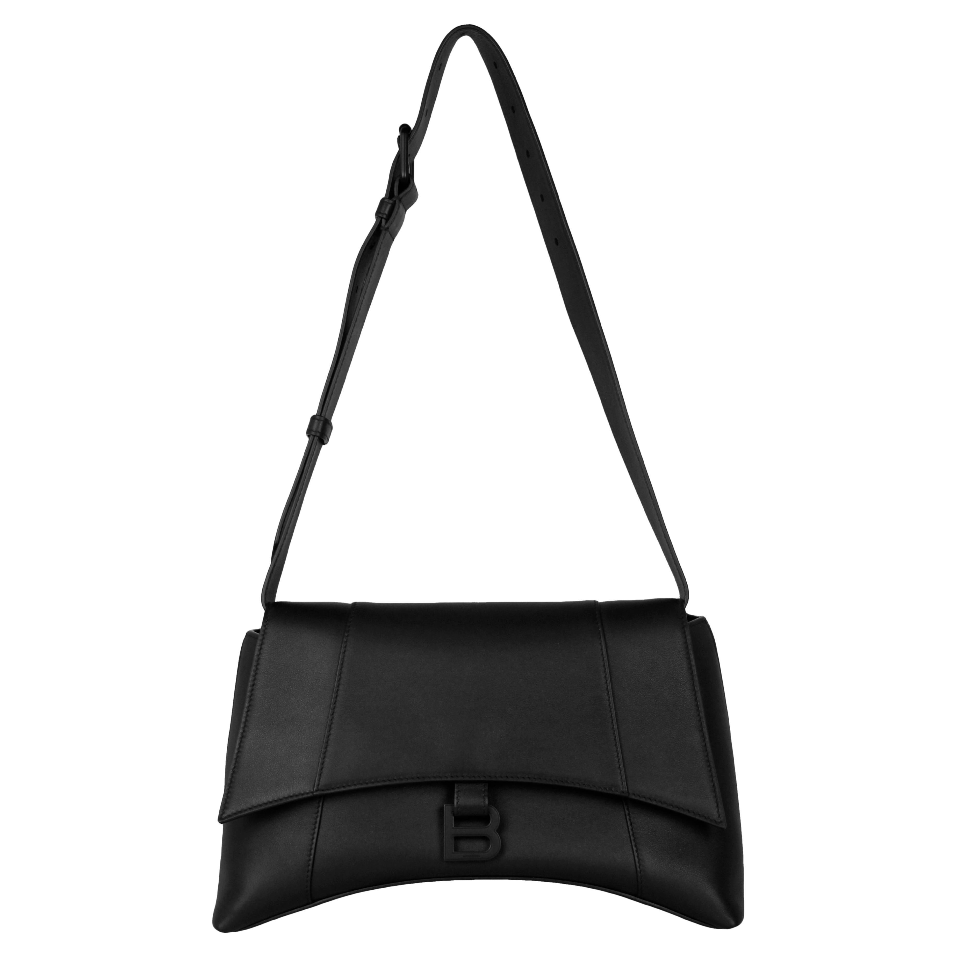 Balenciaga Black on Black Downtown Medium Shoulder Bag rt. $2, 350