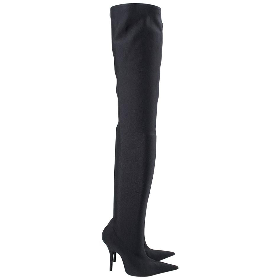 Balenciaga Black Over The Knee Knife Boots - Size 35.5 For Sale