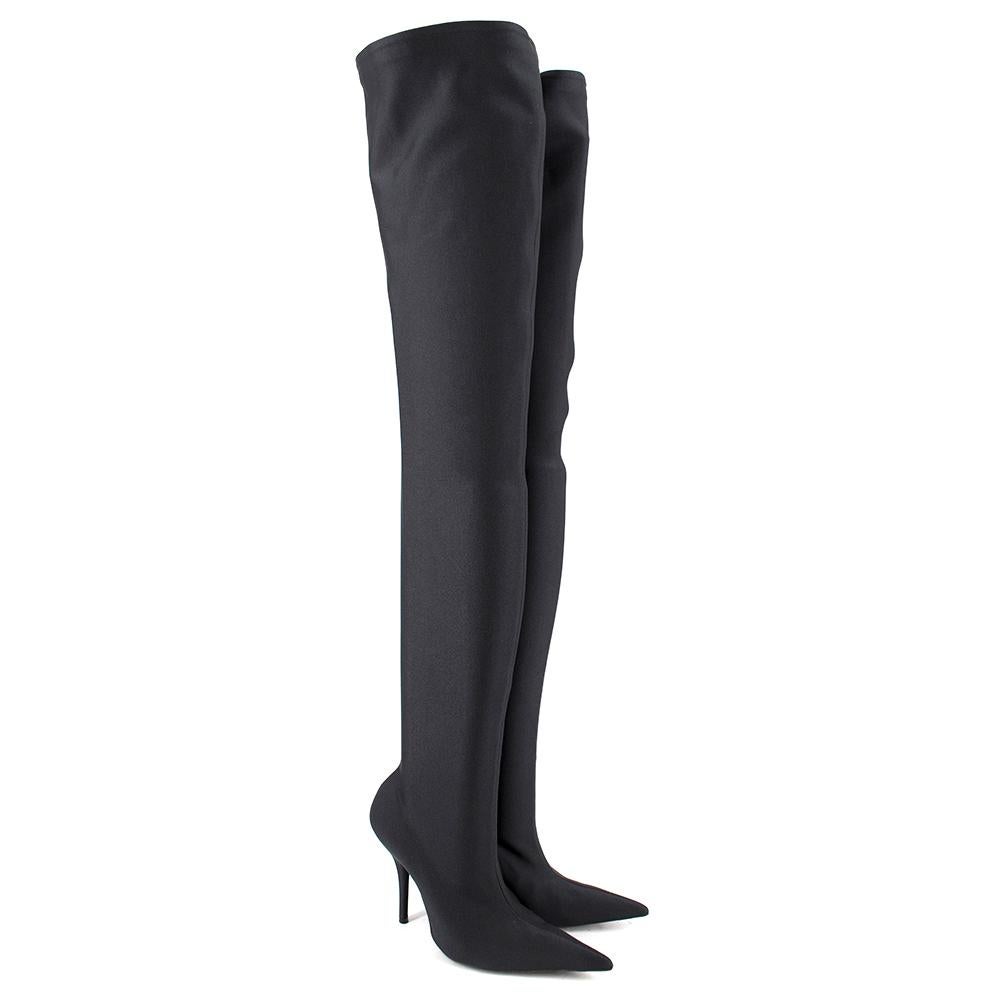 Balenciaga Black Over The Knee Knife Boots - Size EU 35.5 In Excellent Condition In London, GB