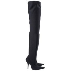 Balenciaga Black Over The Knee Knife Boots - Size EU 35.5