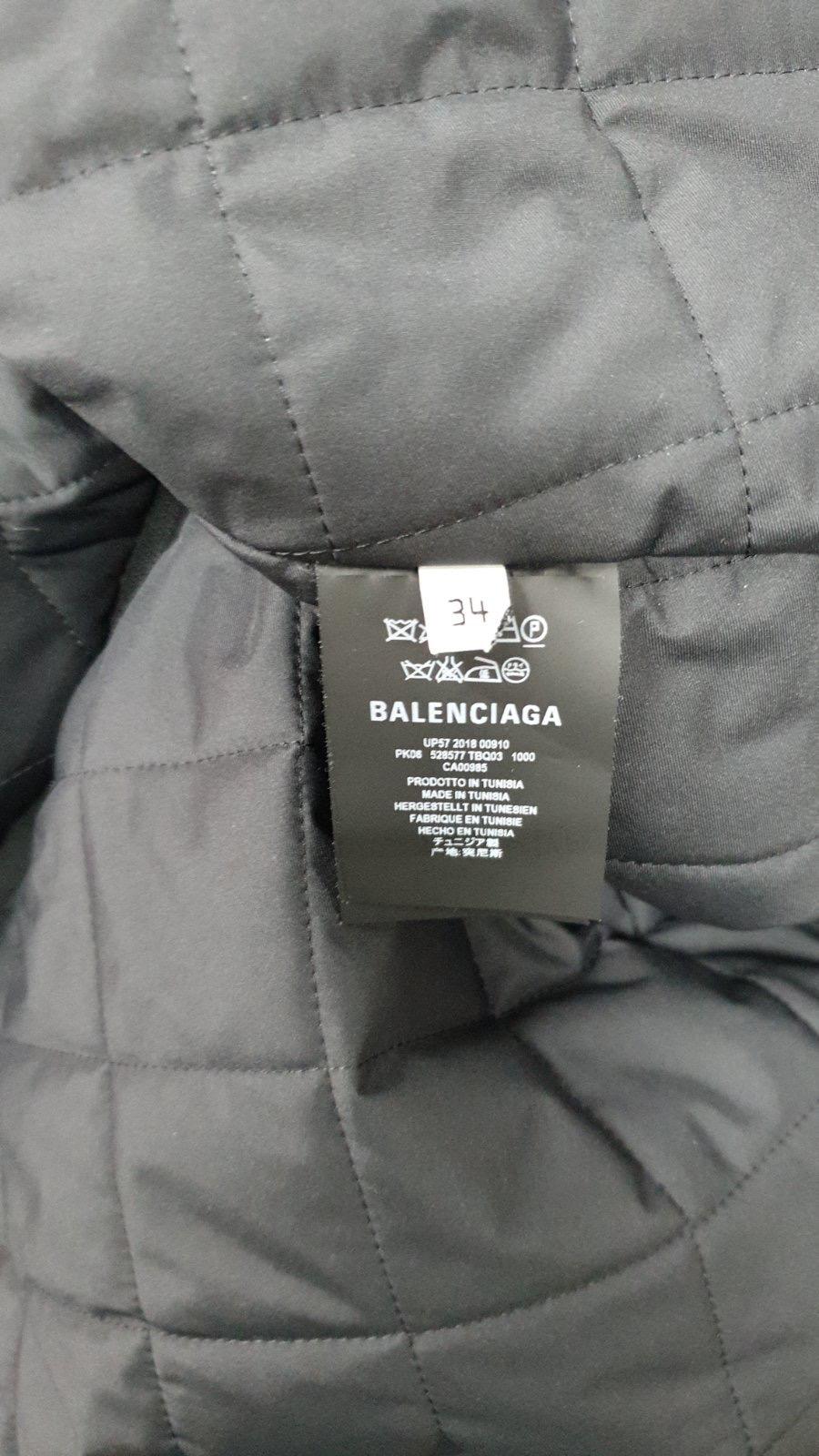 Manteau parka long en nylon surdimensionné noir Balenciaga  en vente 6