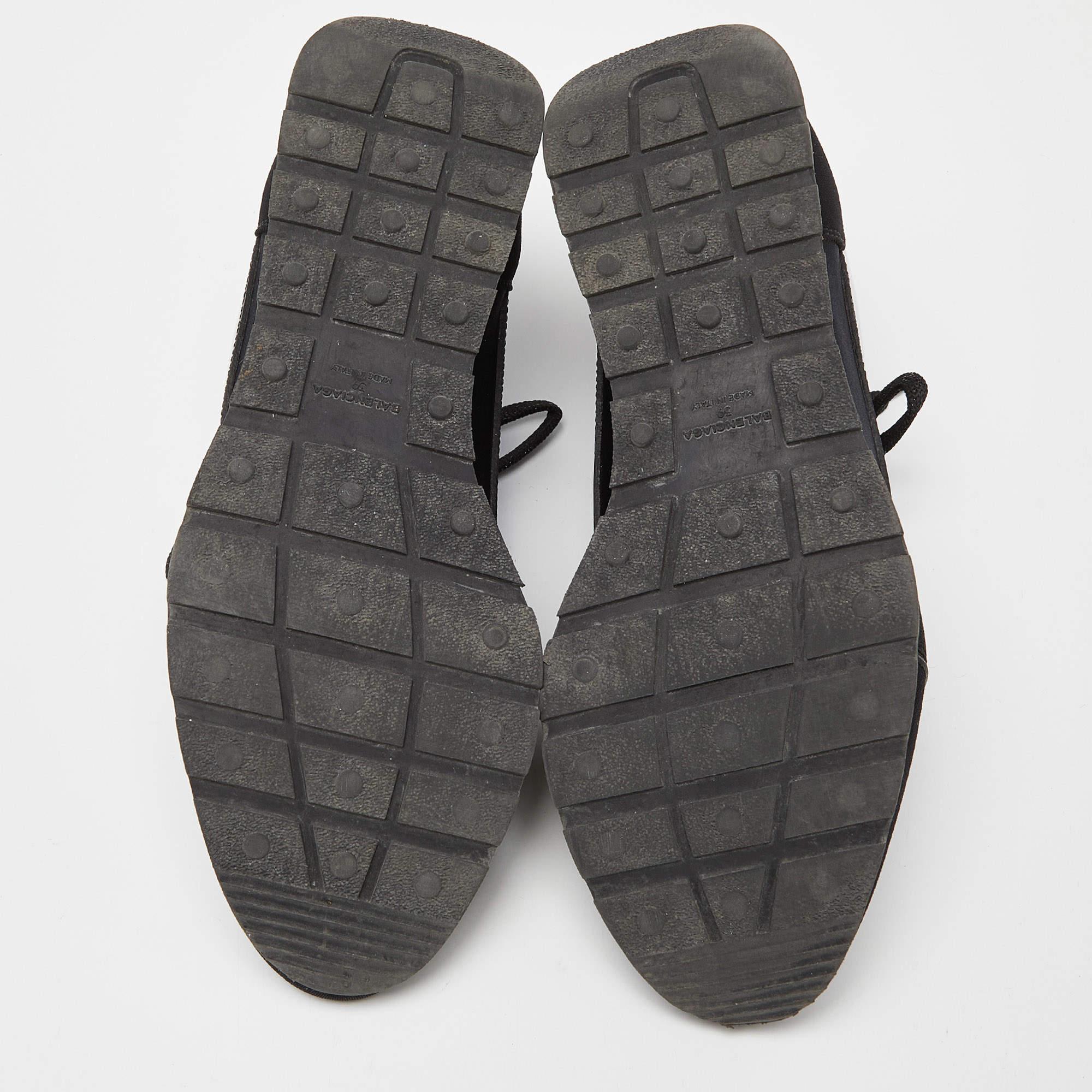De las mujeres Balenciaga Negro Patente Y Tela Carrera Zapatillas Tamaño 39 en venta