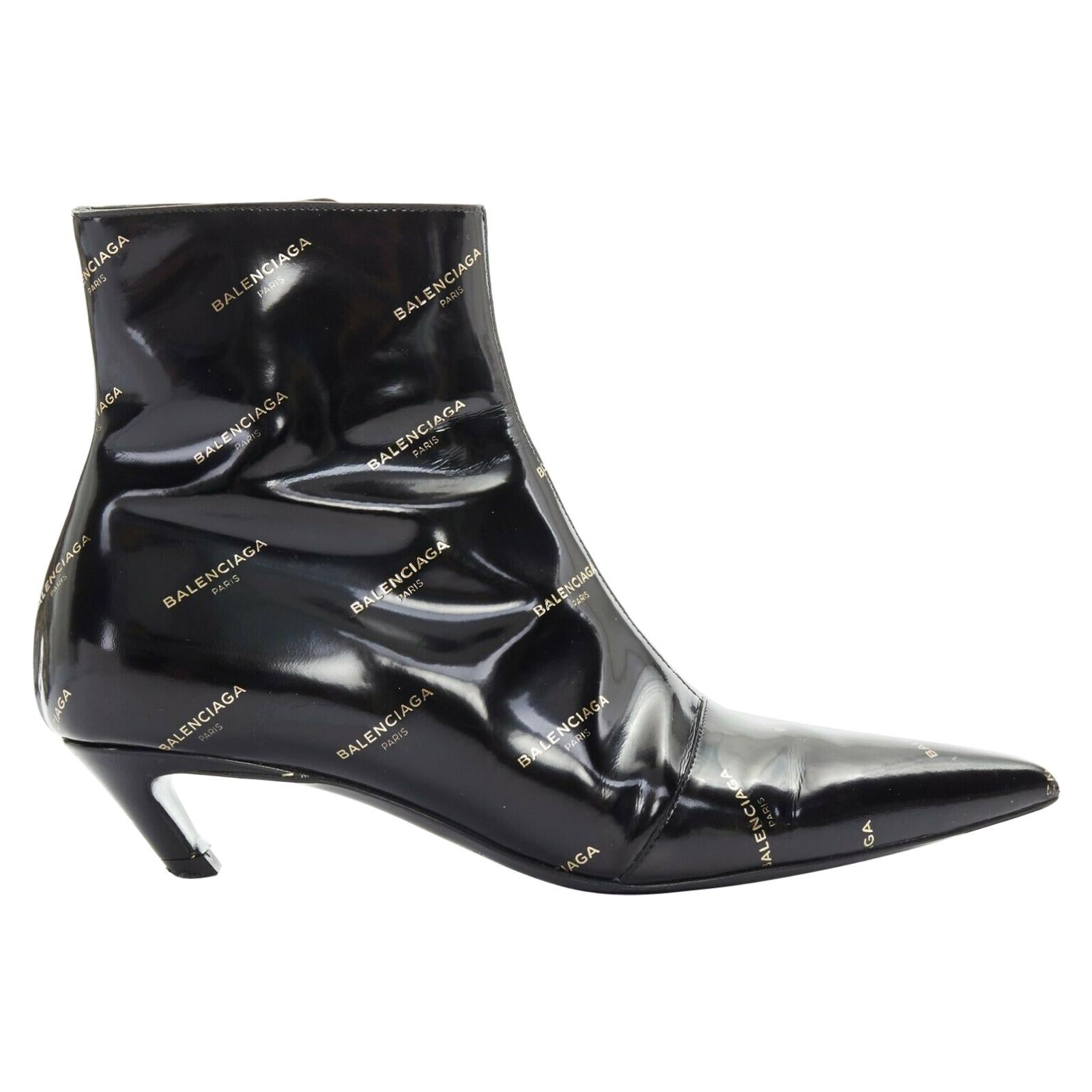 balenciaga patent leather boots
