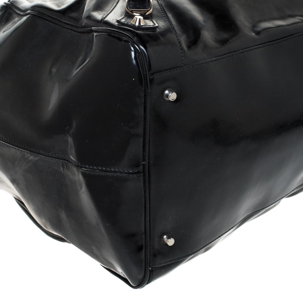 Balenciaga Black Patent Leather Bowling MM Bag 3