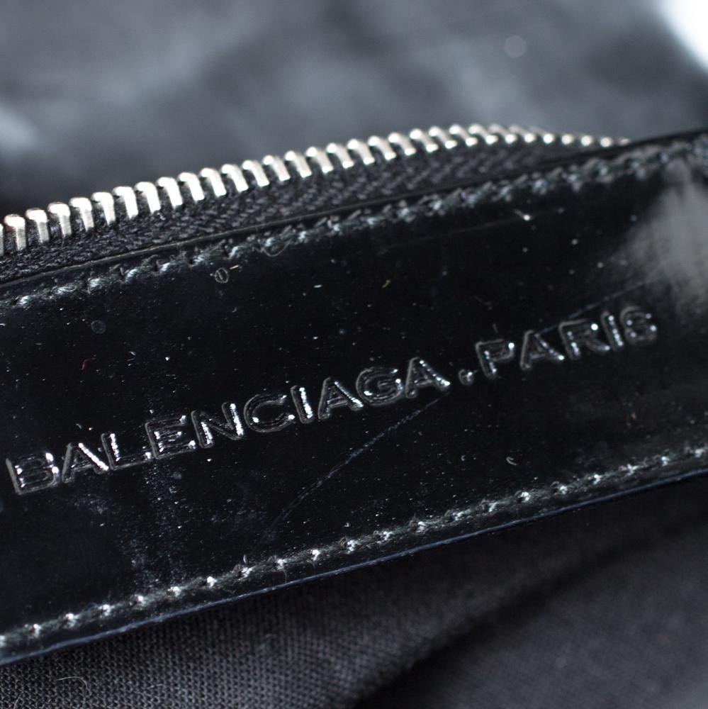Women's Balenciaga Black Patent Leather Bowling MM Bag