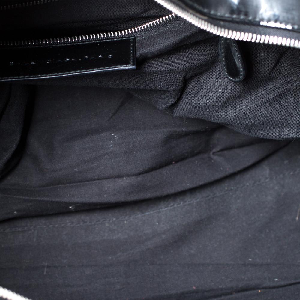 Balenciaga Black Patent Leather Bowling MM Bag 1