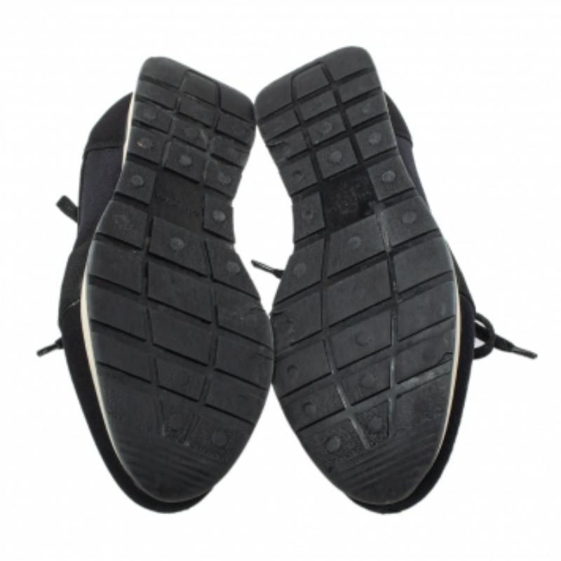 Balenciaga Black Patent Leather & Neoprene Race Runner Low Top Sneakers Size 38 In Fair Condition For Sale In Dubai, Al Qouz 2