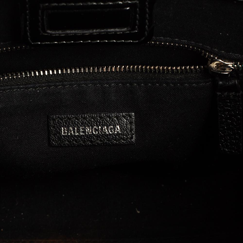 Balenciaga Black Patent Leather XXS North South Shopper Tote 4