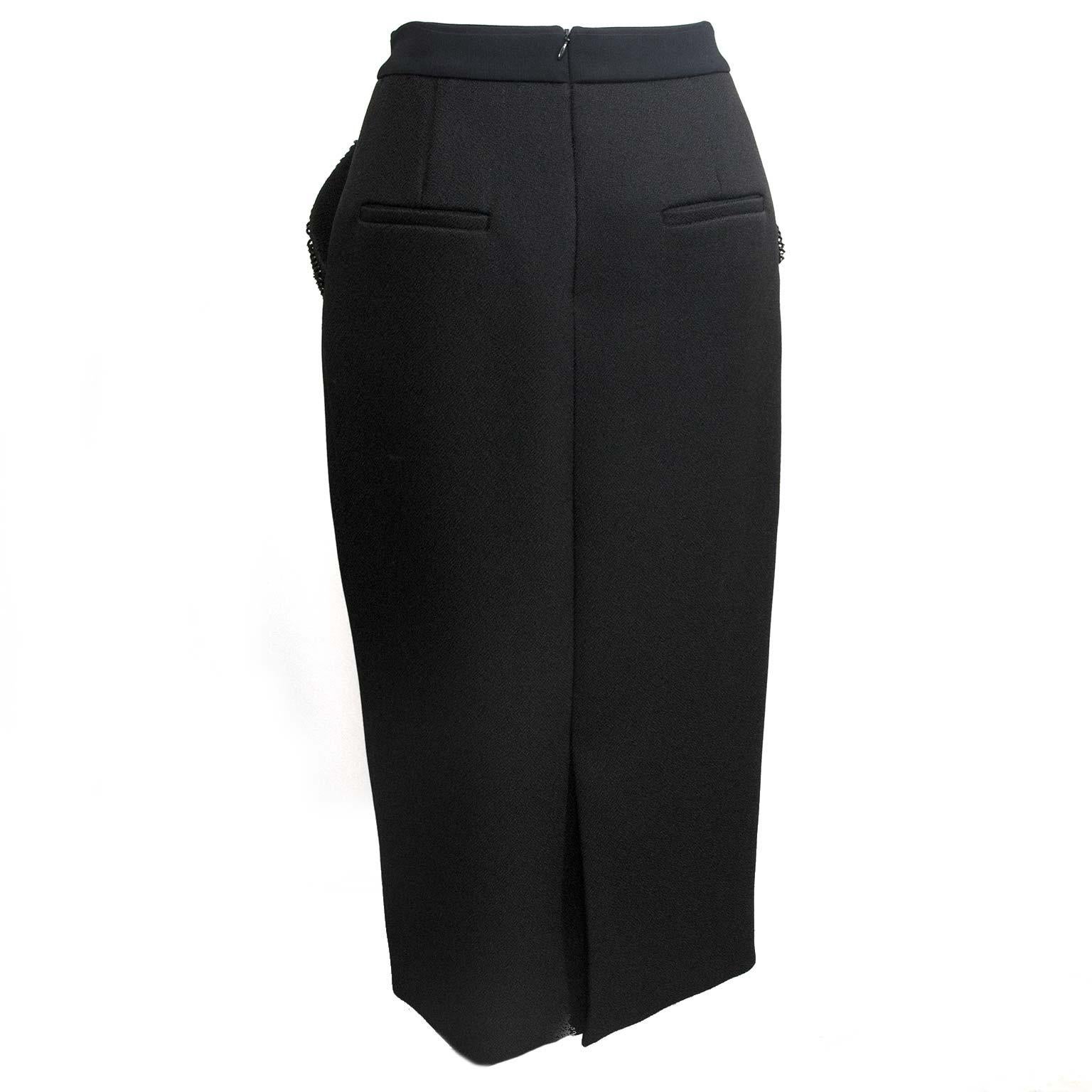 Balenciaga Black Pencil Skirt - Size FR38 For Sale at 1stDibs | long black pencil  skirt, balenciaga checked skirt