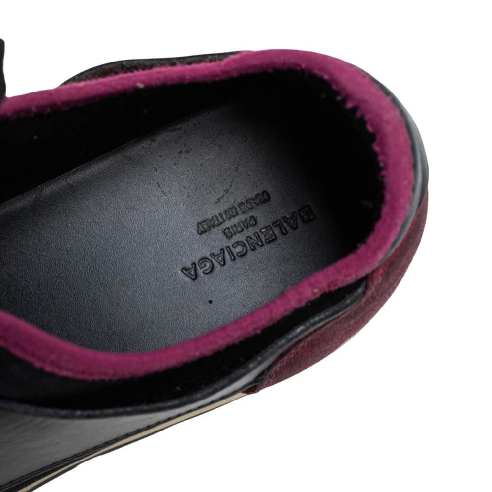 Balenciaga Black/Pink Leather And Mesh Race Runner Sneakers Size 38 3