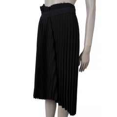 BALENCIAGA schwarzer Polyester 2018 FANCY ASYMMETRIC PLEATED Rock 36 XS