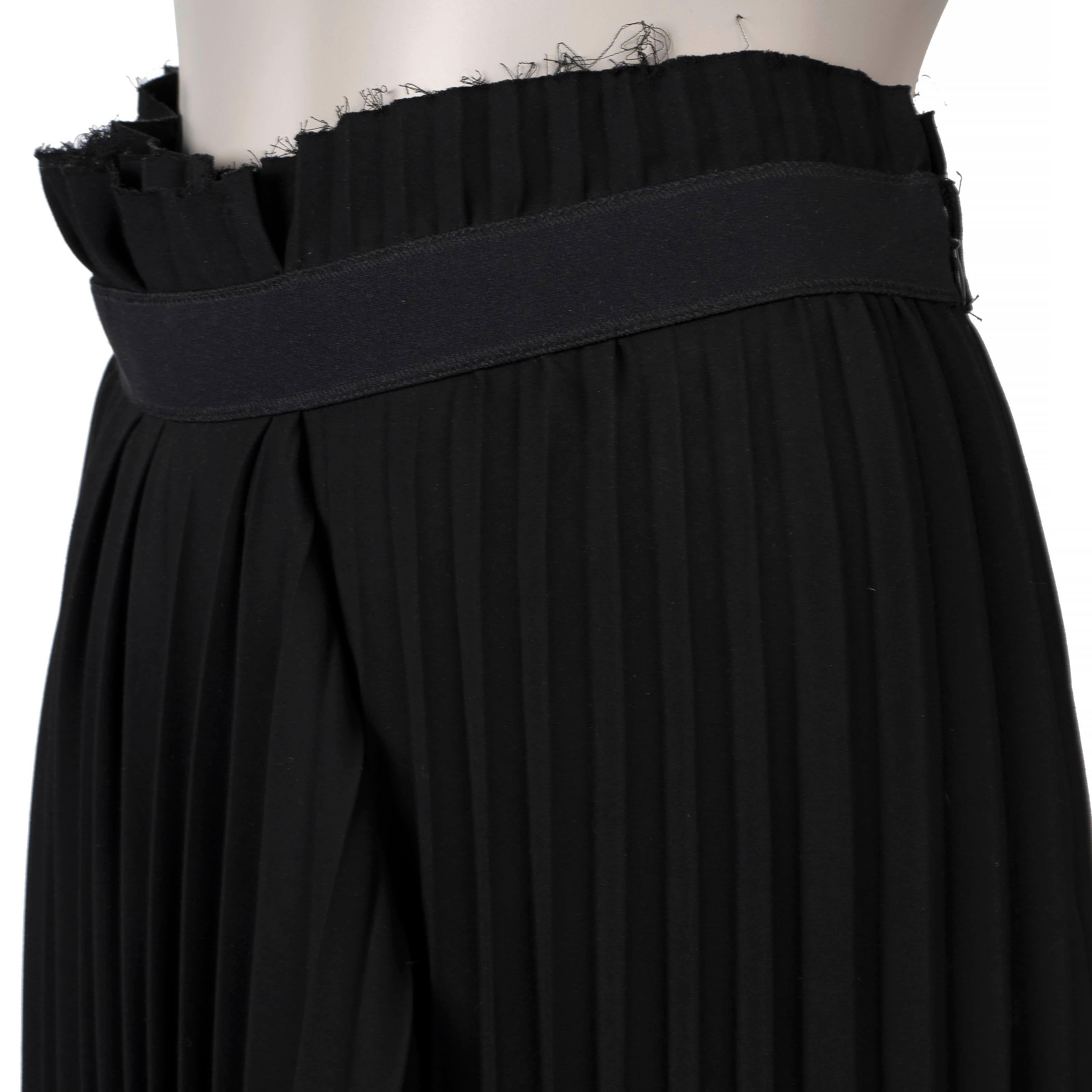 Women's or Men's BALENCIAGA black polyester 2018 FANCY ASYMMETRIC PLEATED Skirt 36 XS For Sale