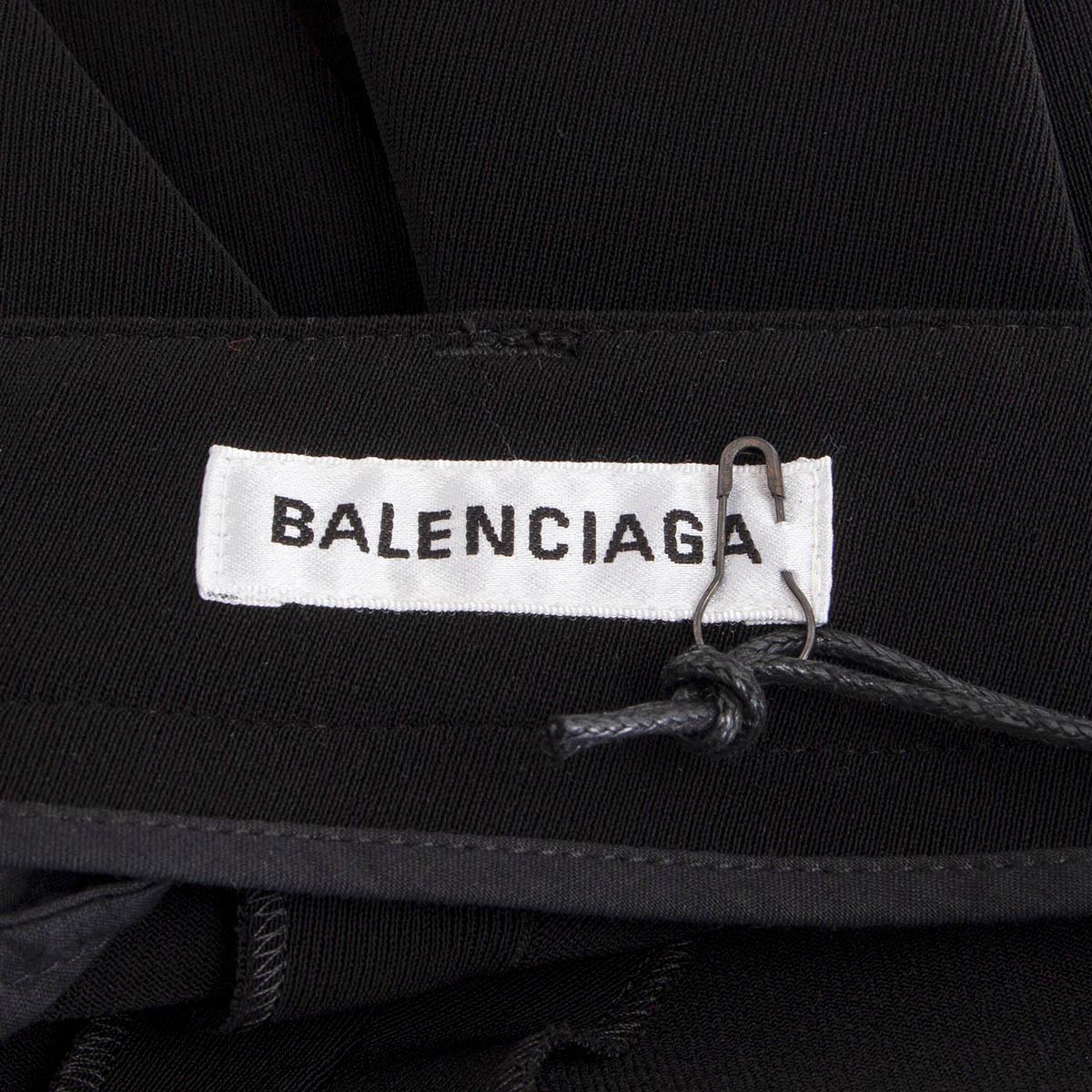 Black BALENCIAGA black polyester CREASED STRAIGHT Pants 36 XS