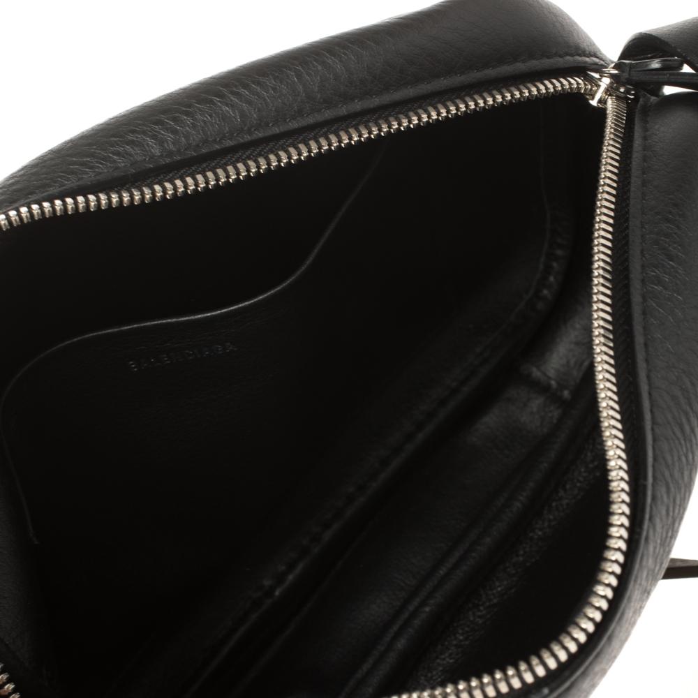 Balenciaga Black Puppy and Kitten Soft Leather Camera Crossbody Bag In Excellent Condition In Dubai, Al Qouz 2