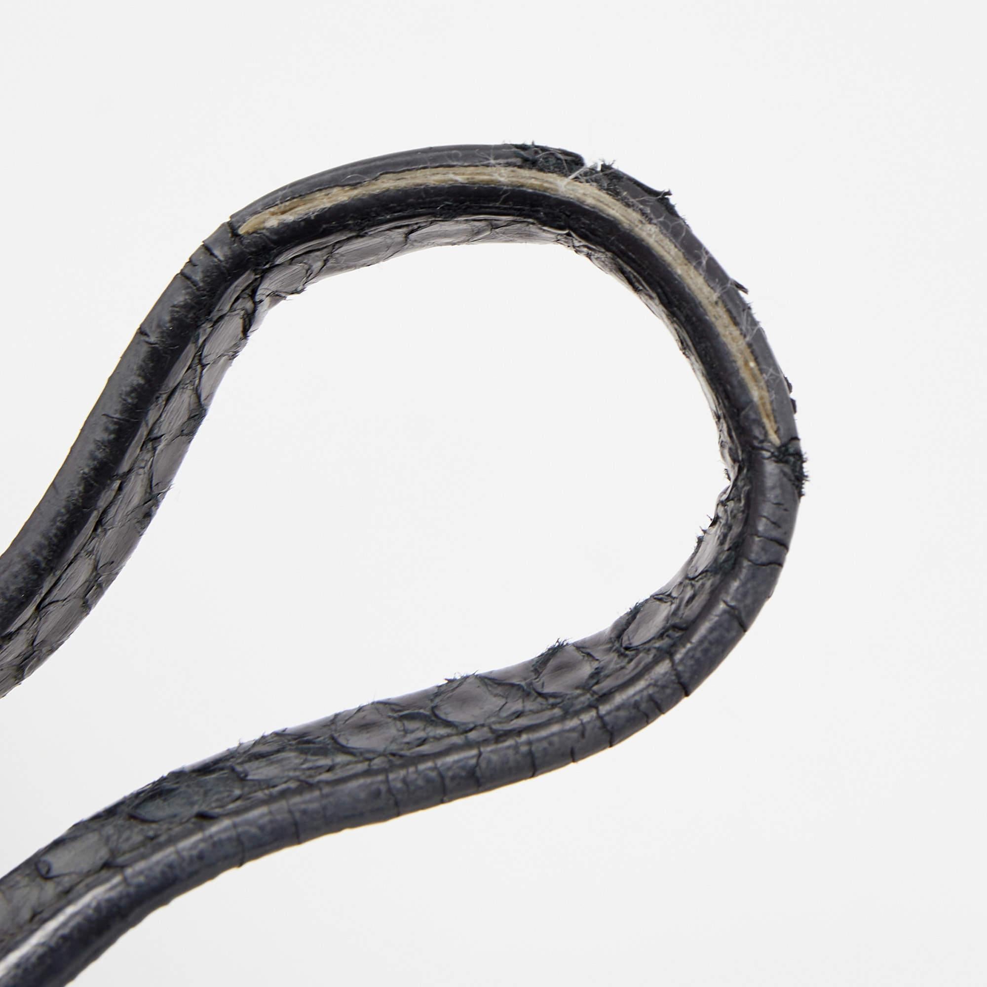 Balenciaga - Fourre-tout A6 zippé en python noir en vente 10