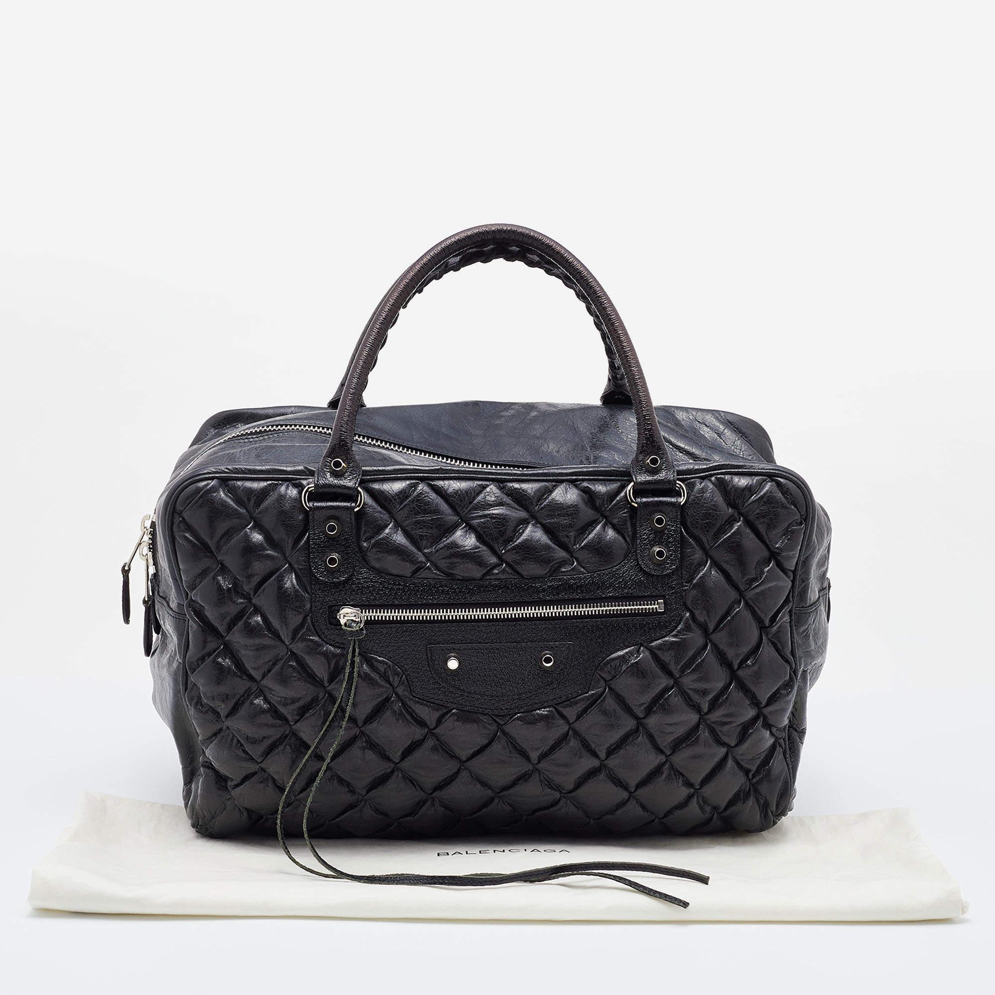 Balenciaga Black Quilted Chevre Leather Matelassé GM Bag 2