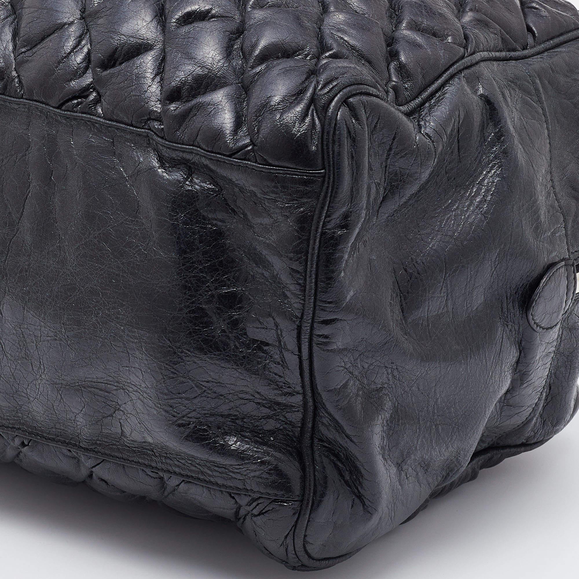 Balenciaga Black Quilted Chevre Leather Matelassé GM Bag 3