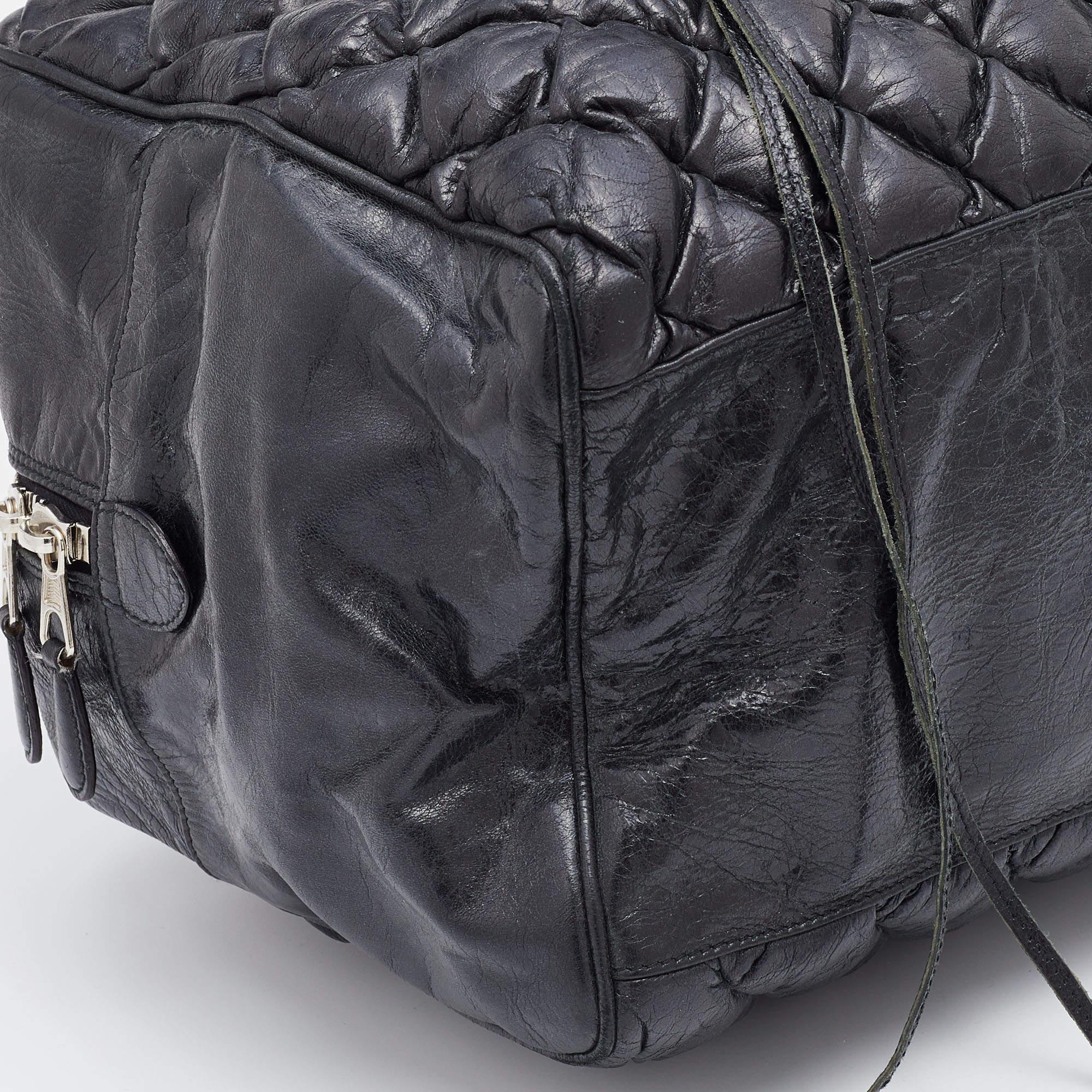 Balenciaga Black Quilted Chevre Leather Matelassé GM Bag 4