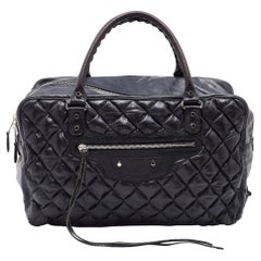 Balenciaga Black Quilted Chevre Leather Matelassé GM Bag