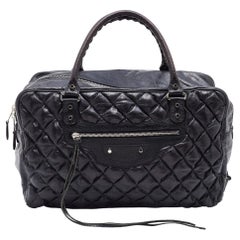 Balenciaga Schwarz Gesteppte Chevre Leder Matelassé GM Tasche