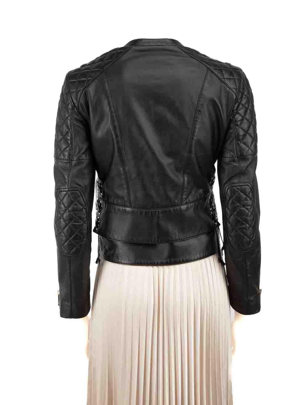 Balenciaga Black Quilted Leather Jacket Size XS In Good Condition For Sale In London, GB