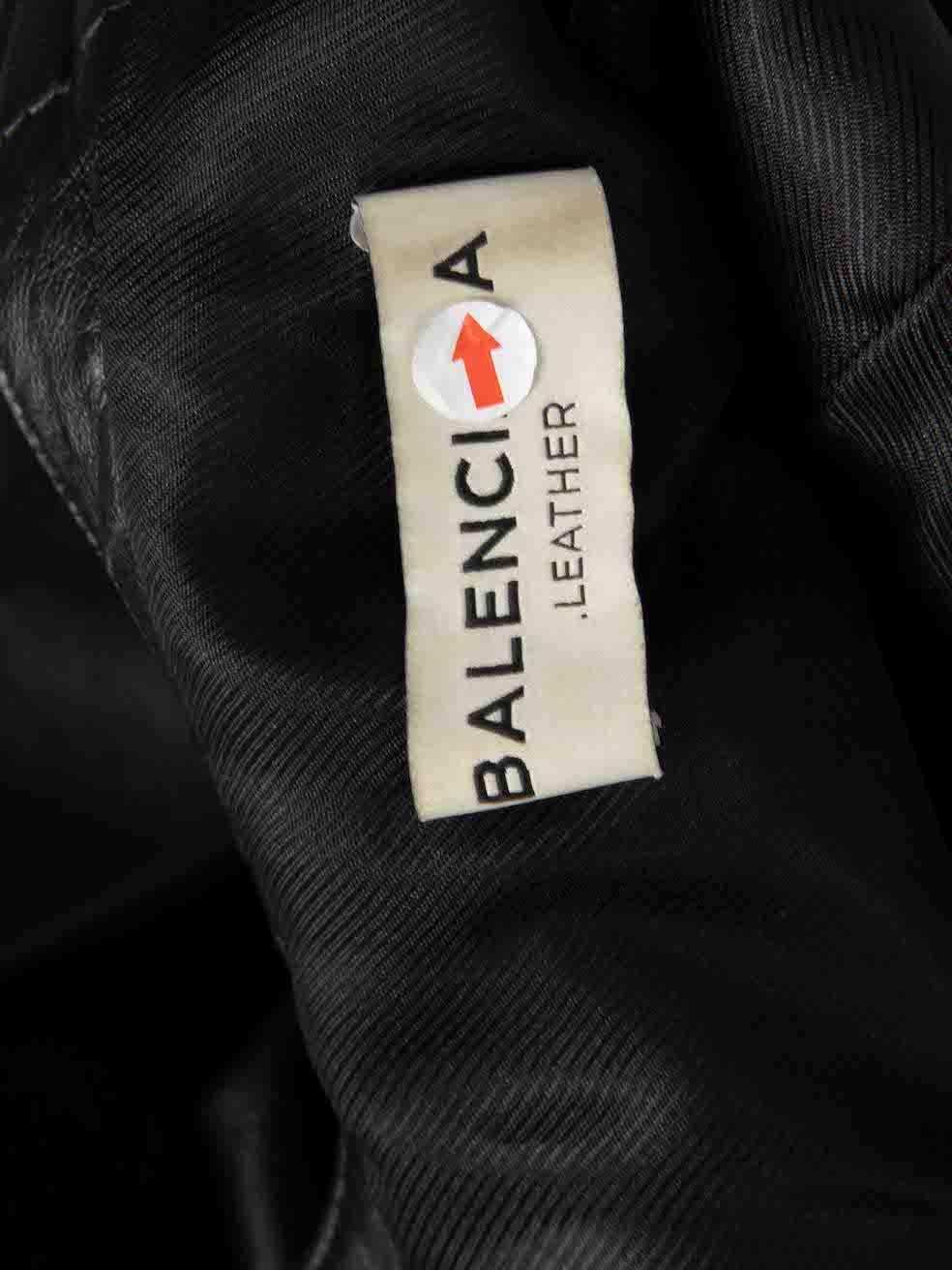 Balenciaga Veste en cuir matelassé noir Taille XS Pour femmes en vente