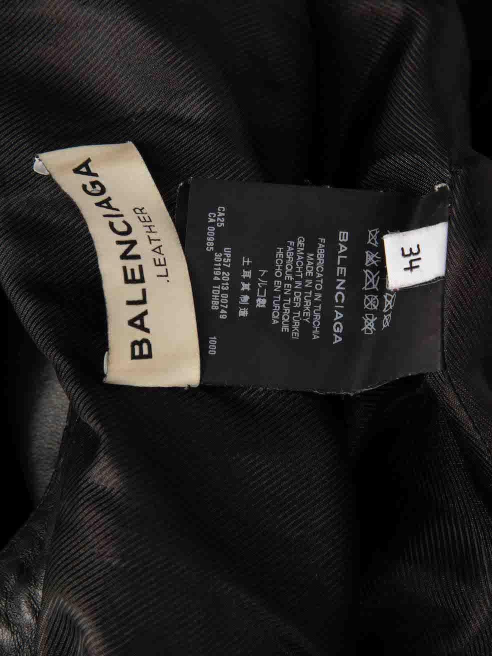 Balenciaga Black Quilted Leather Jacket Size XS For Sale 2