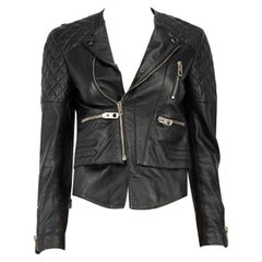 Balenciaga Black Quilted Leather Jacket Size XS