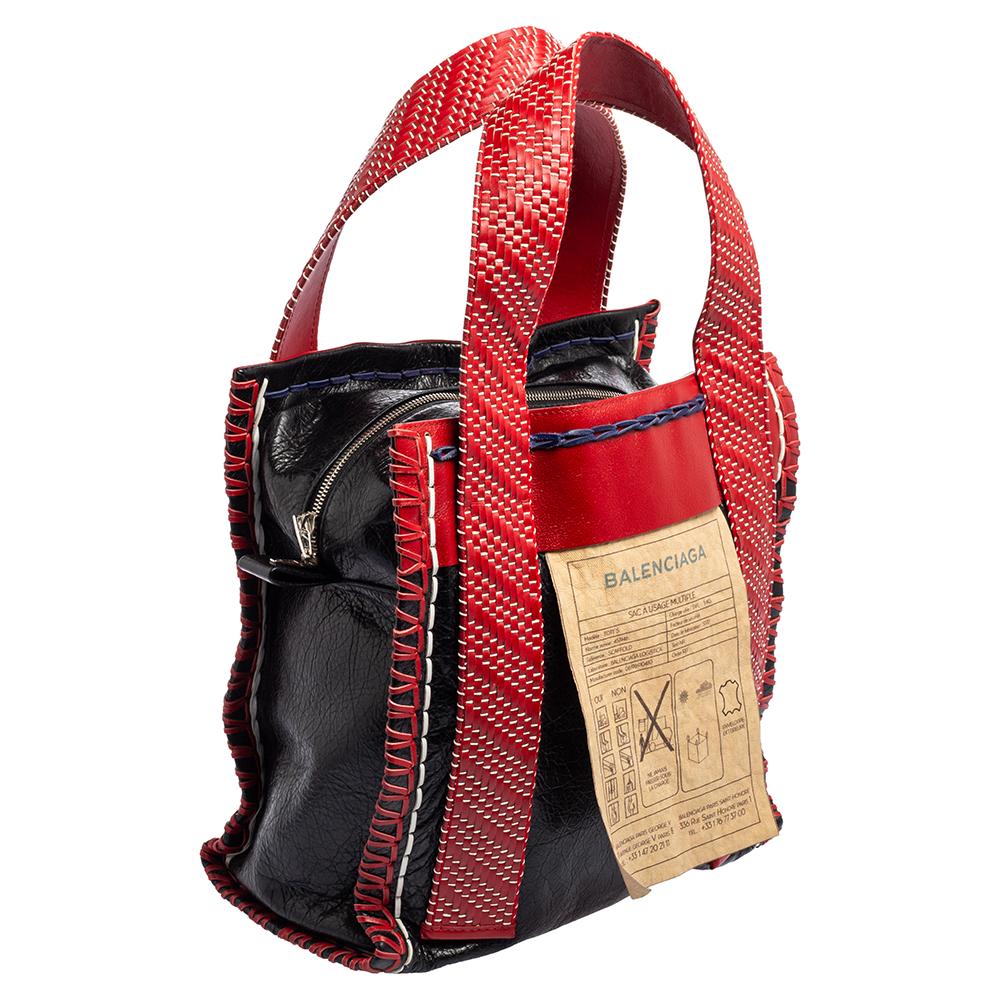 black red handbags