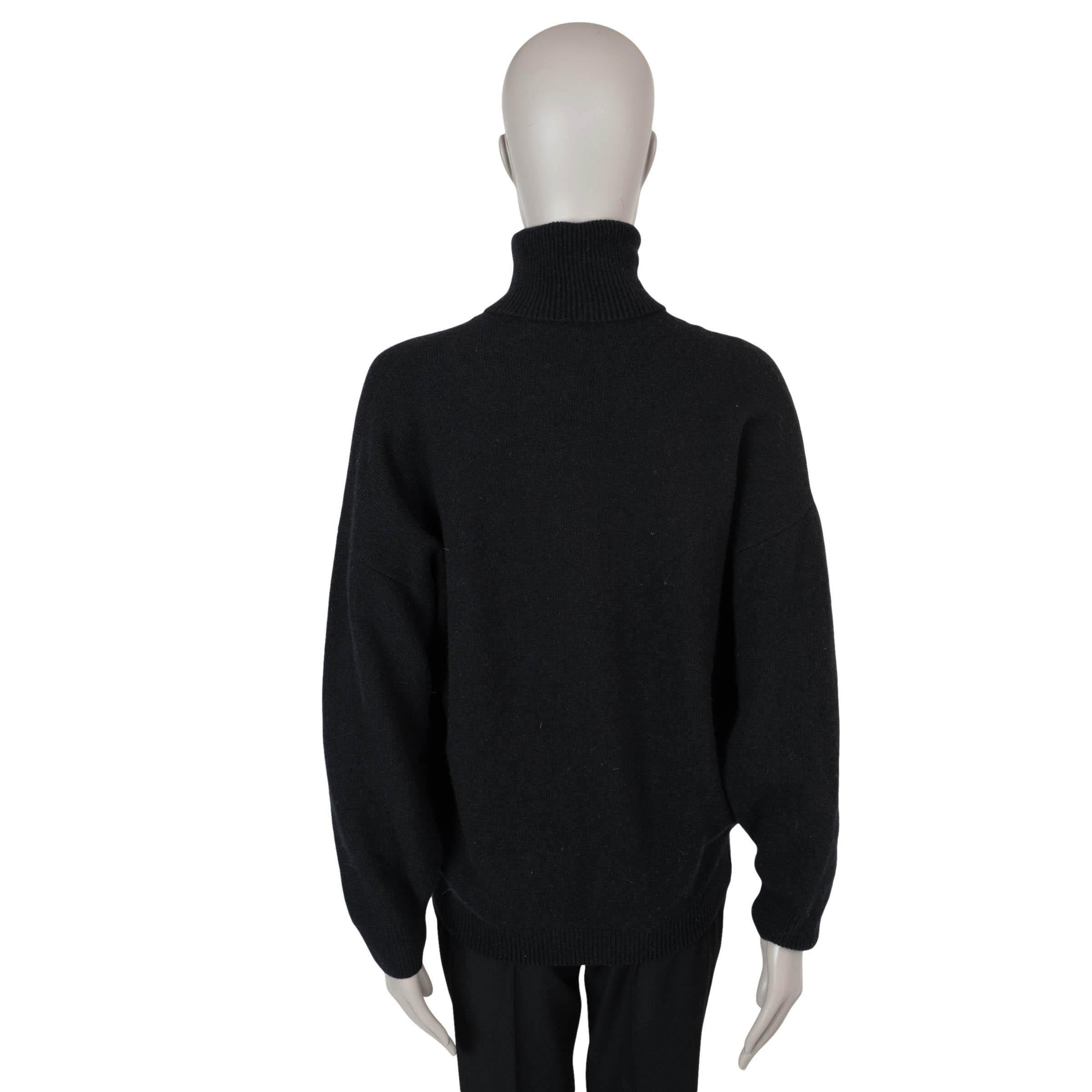 BALENCIAGA negro y rojo lana y cachemira 2018 LOGO TURTLENECK Jersey 36 XS Negro en venta