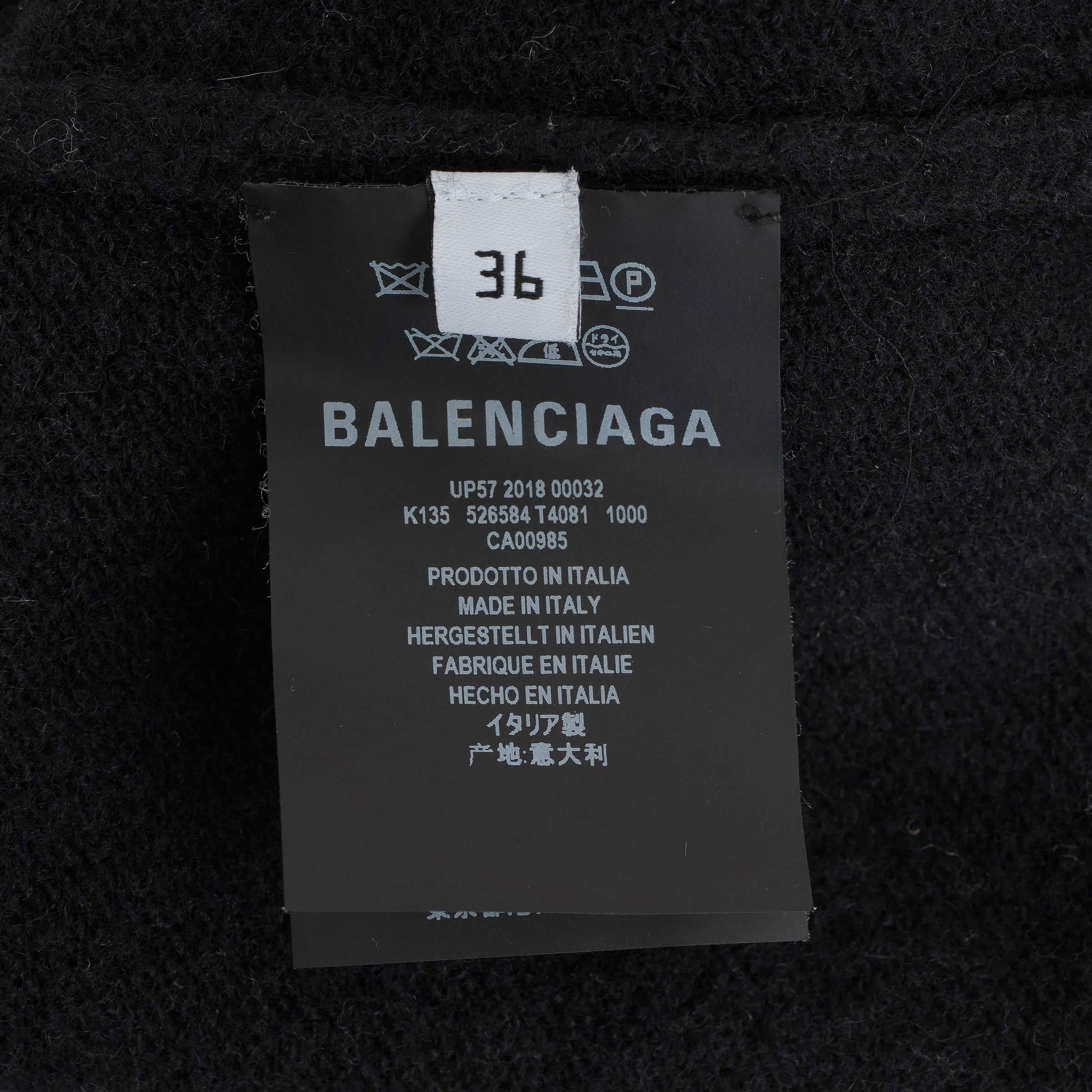 BALENCIAGA negro y rojo lana y cachemira 2018 LOGO TURTLENECK Jersey 36 XS en venta 1