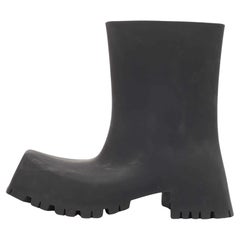 Balenciaga Black Rubber Trooper Boots Size 43