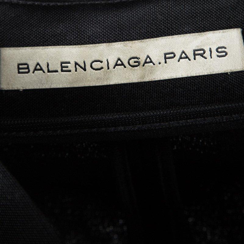 Balenciaga Black Satin Sleeveless Asymmetric Vest M 1