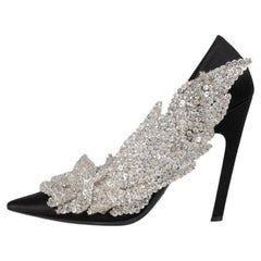 Balenciaga - Décolleté in raso nero con strass e paillettes - Taglia 38