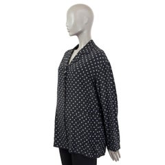 BALENCIAGA black silk 2019 LOGO OVERSIZED SOFT Blazer Jacket 34 XXS