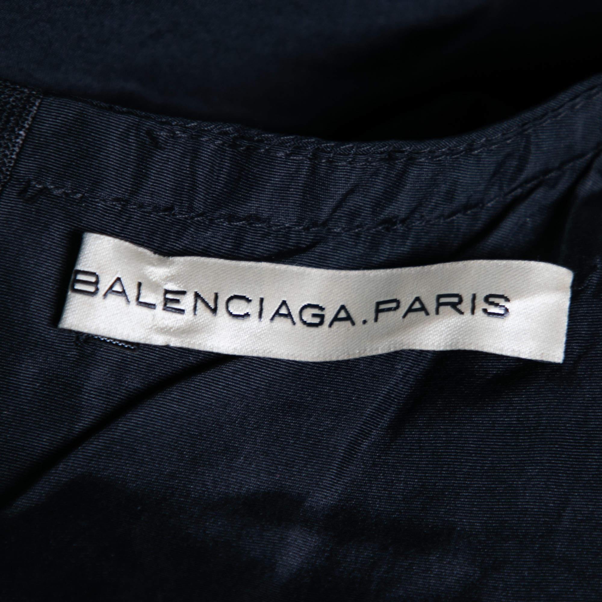 Balenciaga Vestido sin mangas adornado con cuentas de seda negro M en Bueno Estado en Dubai, Al Qouz 2