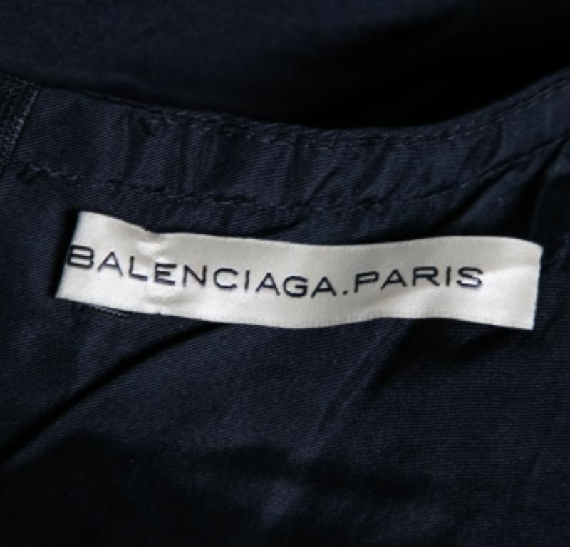Balenciaga Vestido sin mangas adornado con cuentas de seda negro M en venta 1