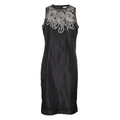 Balenciaga Vestido sin mangas adornado con cuentas de seda negro M
