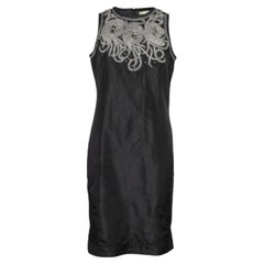 Balenciaga Vestido sin mangas adornado con cuentas de seda negro M