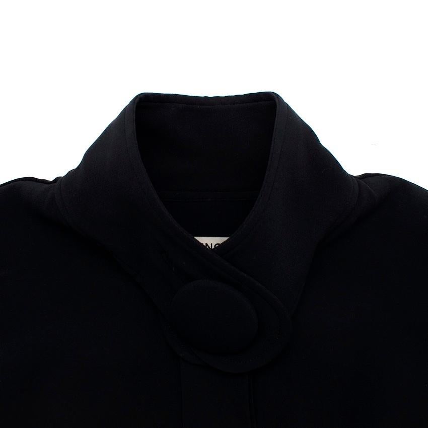 Women's Balenciaga Black Silk Crepe Button Neck Blouse For Sale