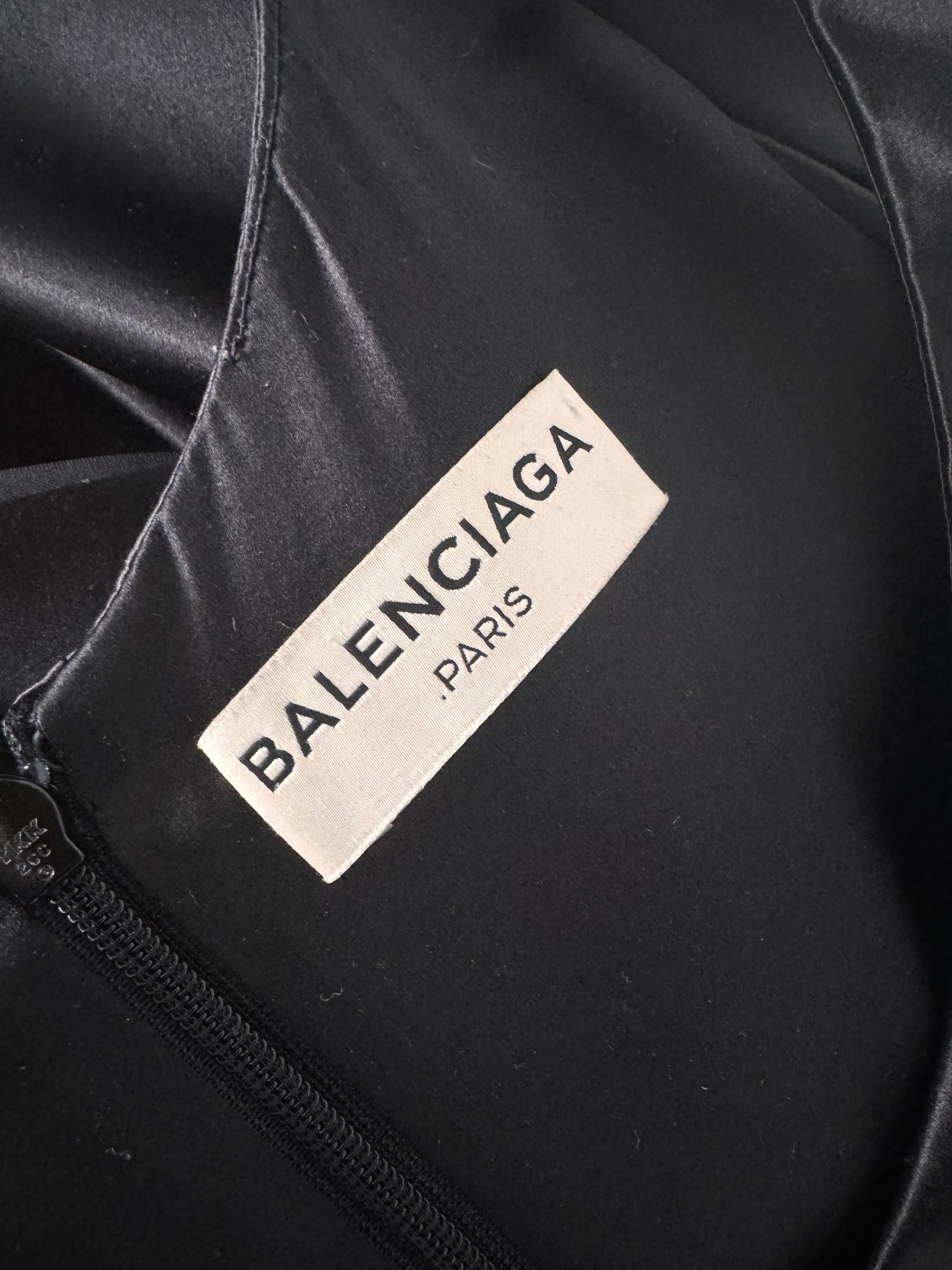 Balenciaga Schwarzes Maxikleid aus Seide  im Angebot 1