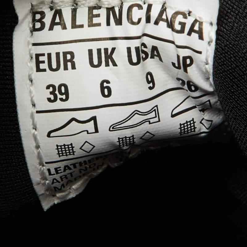 Balenciaga Black/Silver Rubber and Mesh Tyrex Sneakers Size 39 4