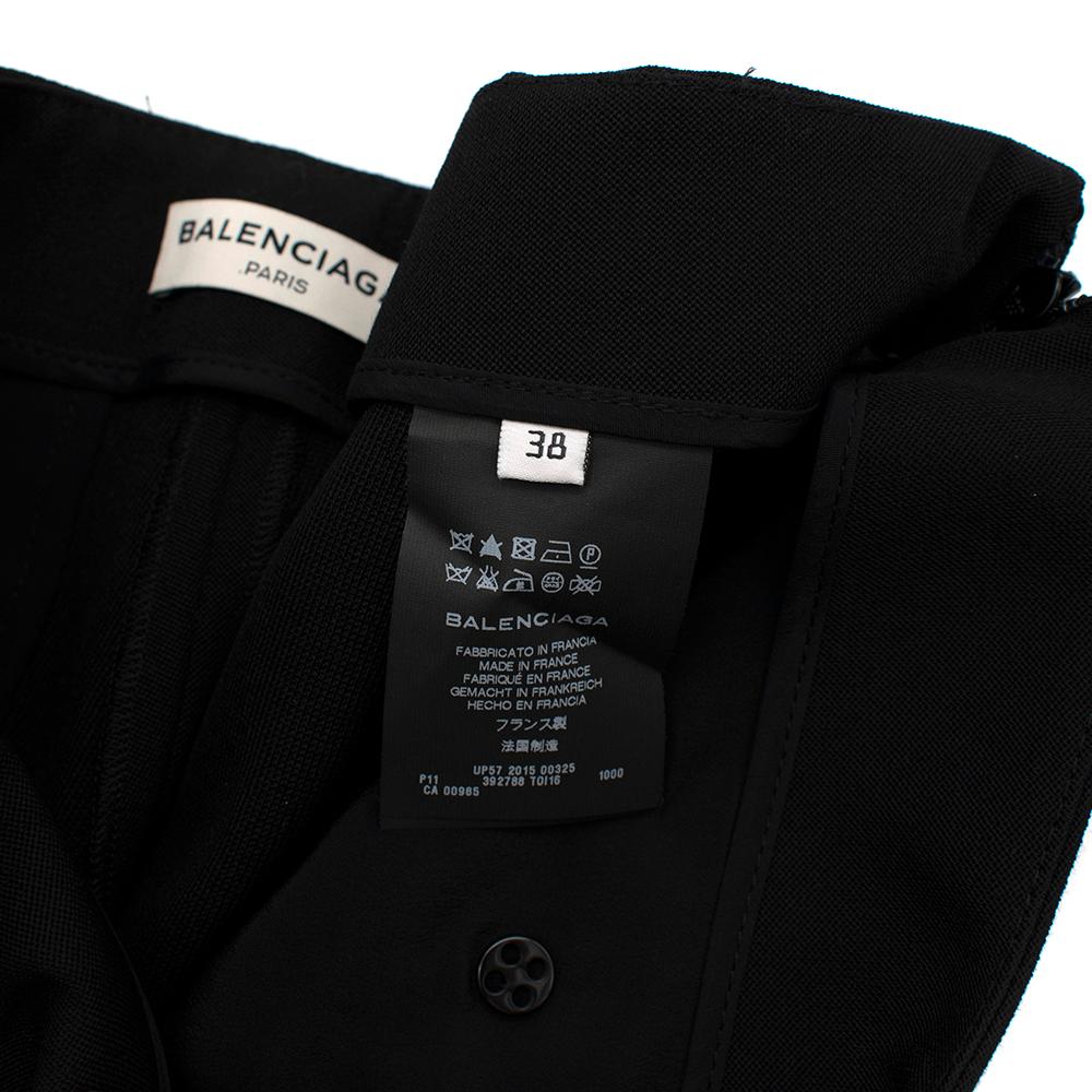  Balenciaga Black Single Button Detail Trousers - Size US 6 In New Condition For Sale In London, GB